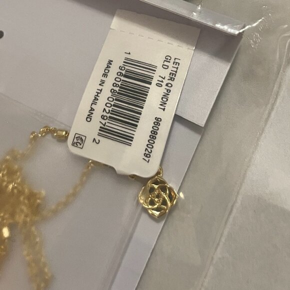 KENDRA SCOTT Letters Q Pendant Necklace Fashion Jewelry 14k Gold Plated New NWT - Picture 13 of 13